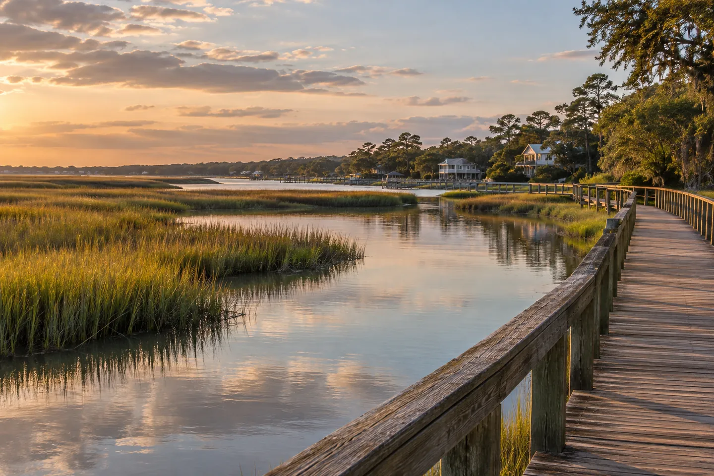 Representative Murrells Inlet marsh and waterfront setting